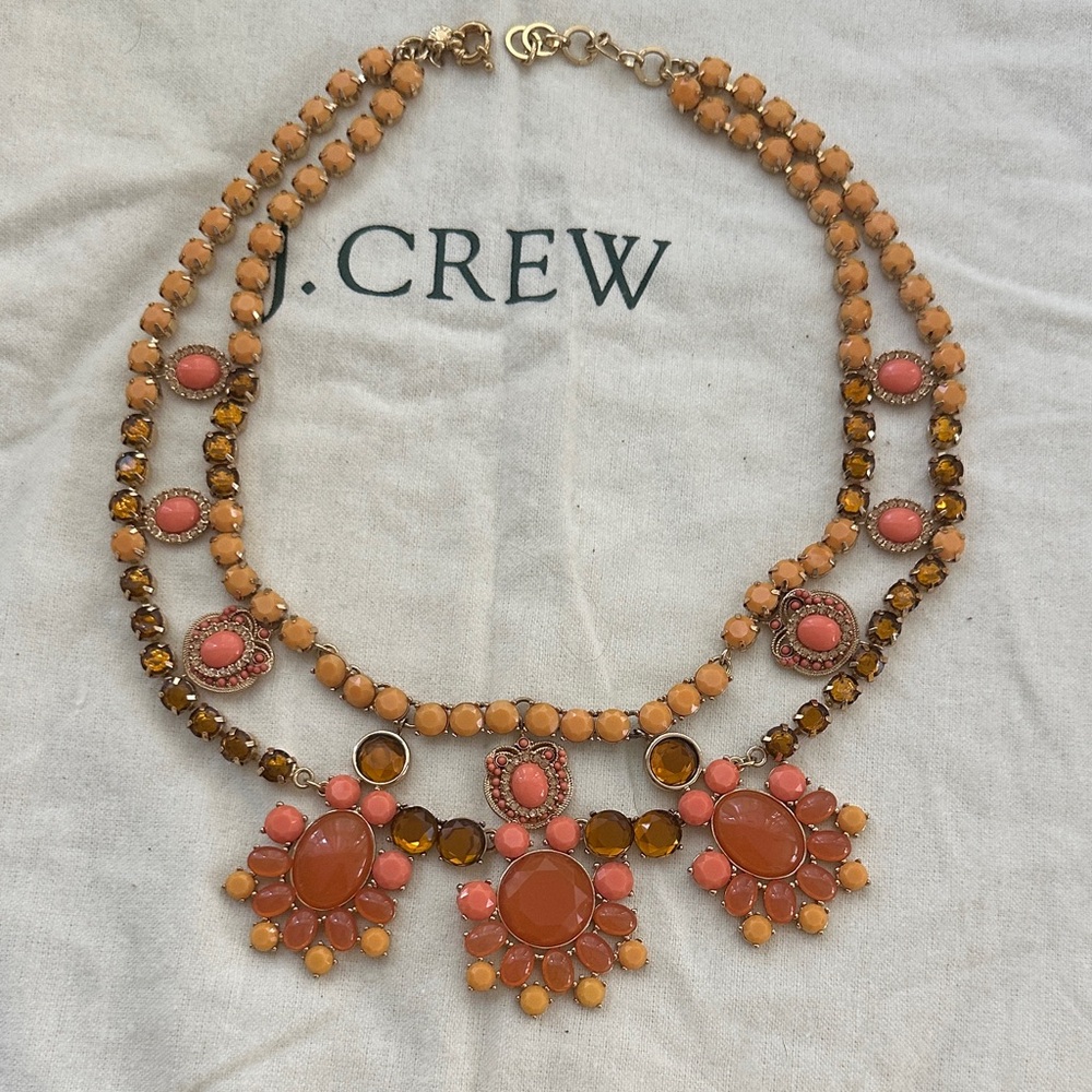 J. Crew Vibrant Orange and Pink Necklace